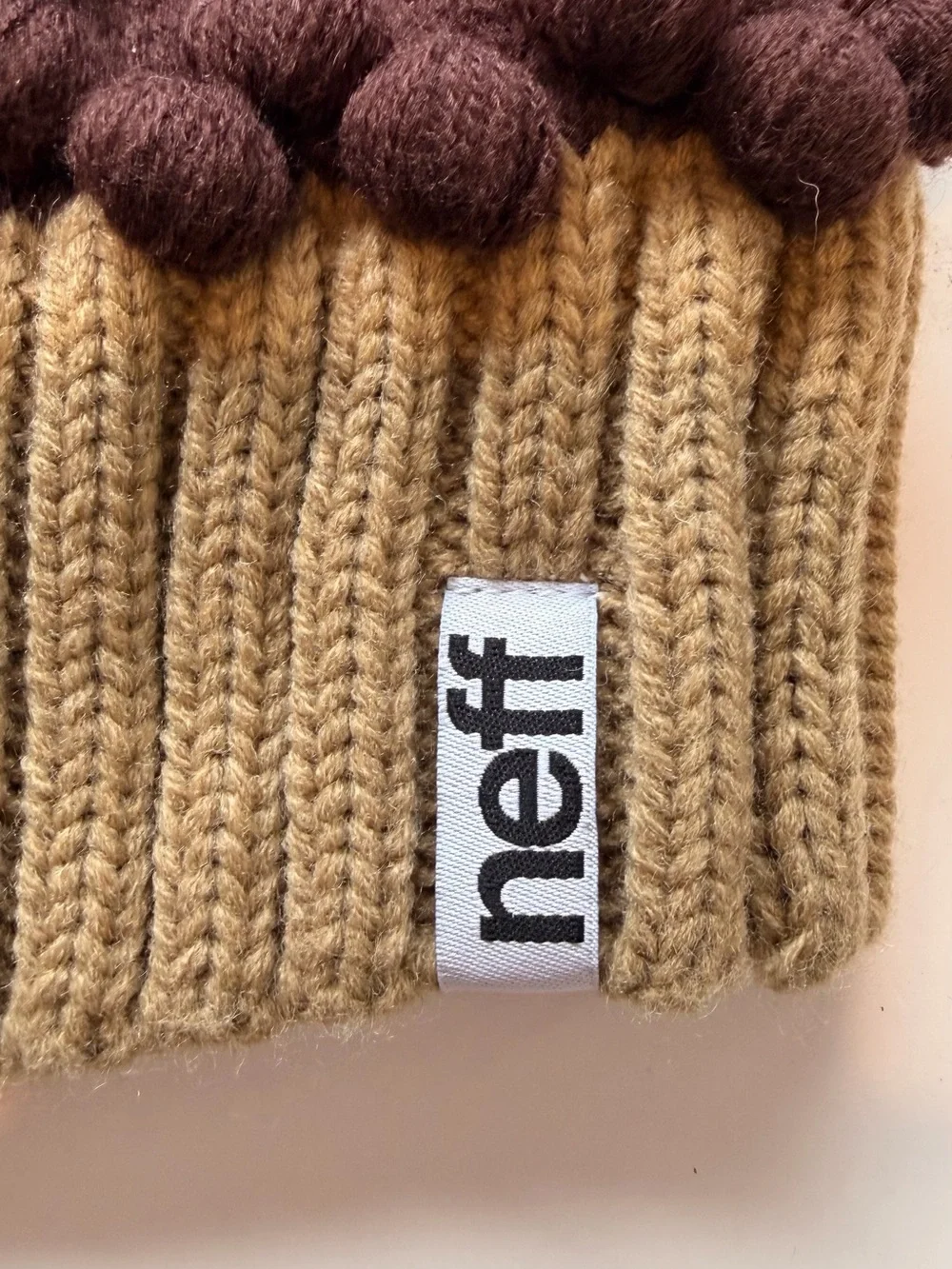 Neff Kids Chocolate Sprinkle Beanie Hat - Brown/Tan, NWT